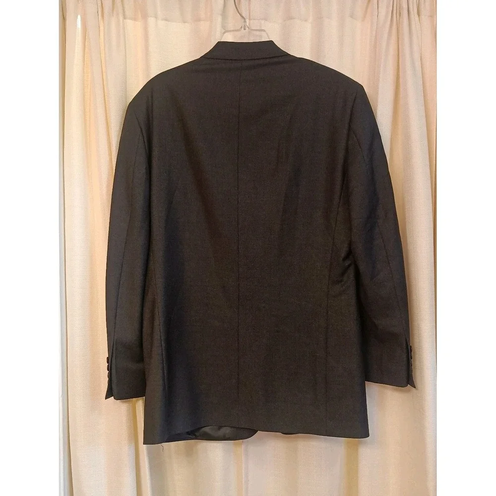 Pavone Reda Men's 40R Charcoal Gray‎ 100% Wool Serge Twill Blazer Made In Italy